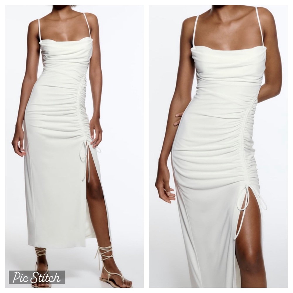 ZARA | Draped Midi Dress